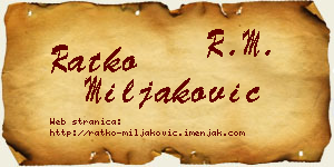 Ratko Miljaković vizit kartica
